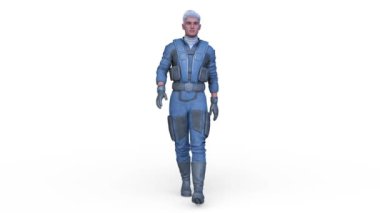 Yürüyen bir siber adamın 3 boyutlu canlandırması