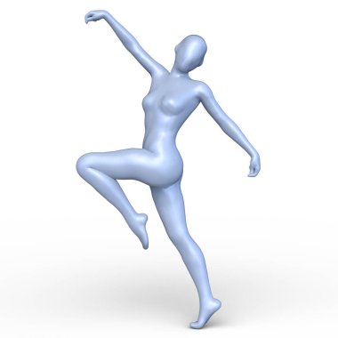 Poz veren bir kadının 3B görüntüsü