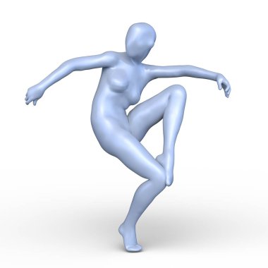 Poz veren bir kadının 3B görüntüsü