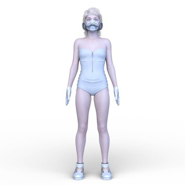 Bir siber kadının 3 boyutlu canlandırması