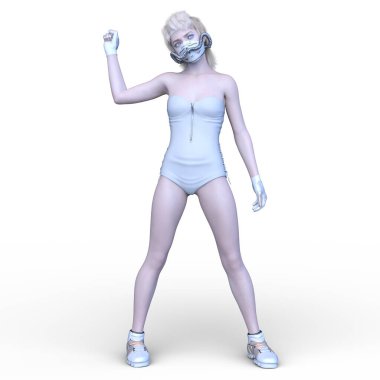 Bir siber kadının 3 boyutlu canlandırması