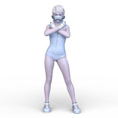 Bir siber kadının 3 boyutlu canlandırması