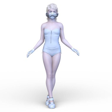 Bir siber kadının 3 boyutlu canlandırması