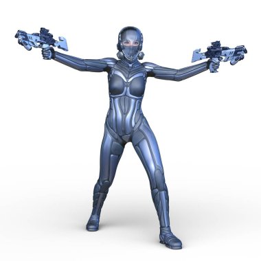 Bir siber kadının 3 boyutlu canlandırması