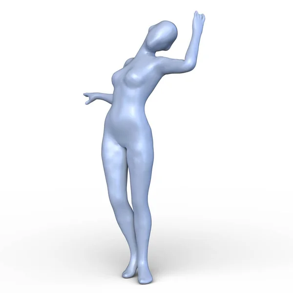 ポーズをとる女性の3Dレンダリング — ストック写真