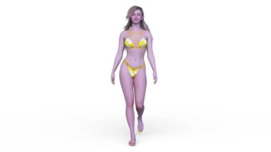 Bikinili bir kadının 3D görüntüsü