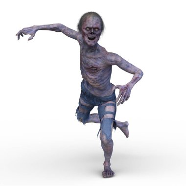 Erkek bir zombinin 3 boyutlu canlandırması
