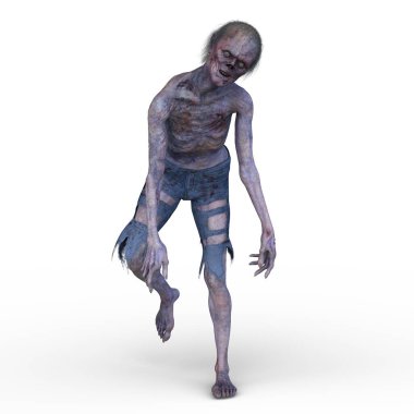 3D rendering of a male zombie