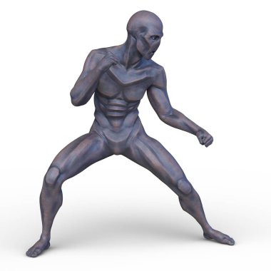 erkek bir cyborg 3D render