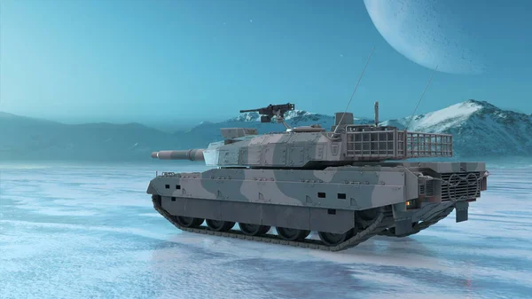 Darstellung Eines Panzers Auf Dem Eisfeld — Stockfoto