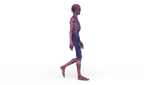 Rendering Walking Male Zombie — Stock Video