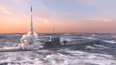 Balistik füze denizaltısının 3D görüntülemesi