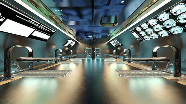 Rendering ของ Sickbay ในยานอวกาศ — ภาพถ่ายสต็อก