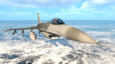 3D rendering of a fighter aircraft