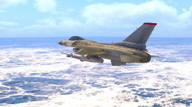 3D rendering of a fighter aircraft