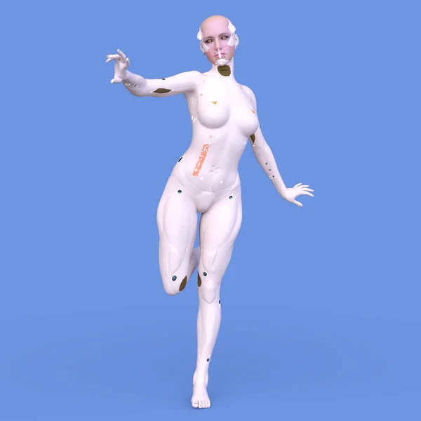 Darstellung Eines Weiblichen Cyborgs — Stockfoto