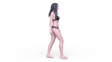 Bikinili bir kadının 3D görüntüsü