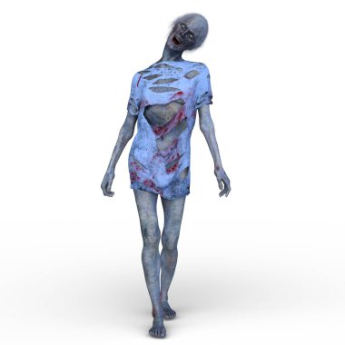 3 boyutlu dişi zombi tasviri