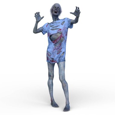 3 boyutlu dişi zombi tasviri