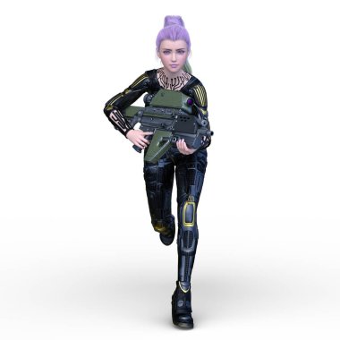 Bir siber kadının 3 boyutlu canlandırması