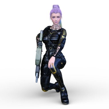 Bir siber kadının 3 boyutlu canlandırması