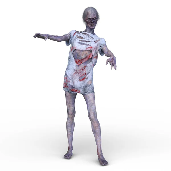 Weergave Van Een Vrouwelijke Zombie — Stockfoto