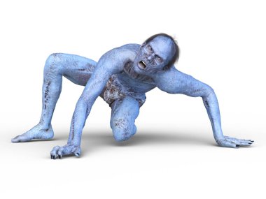 Erkek bir zombinin 3 boyutlu canlandırması