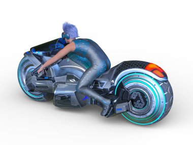 3D rendering of a cyber man rider