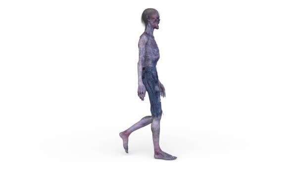 歩行男性ゾンビの3Dレンダリング — ストック動画