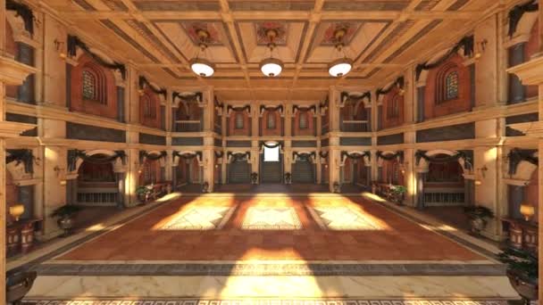 Rendering Des Großen Palastsaals — Stockvideo