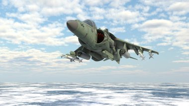 3D rendering of a fighter aircraft