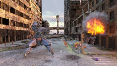 Bir savaş robotunun 3 boyutlu canlandırması