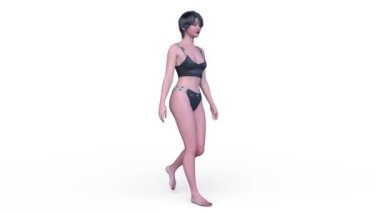 Bikinili bir kadının 3D görüntüsü