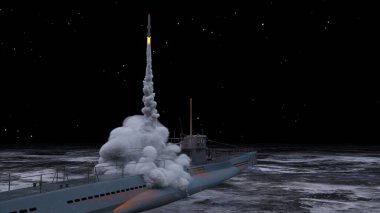 Balistik füze denizaltısının 3D görüntülemesi
