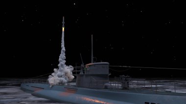 Balistik füze denizaltısının 3D görüntülemesi