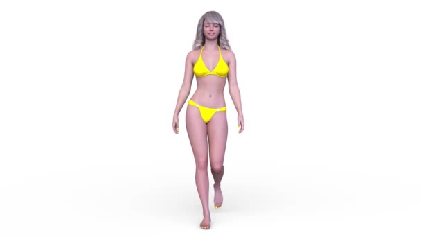The girl is trying on a swimsuit in the , Stock Video