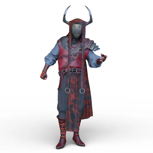 3D rendering of a iron masked warrior