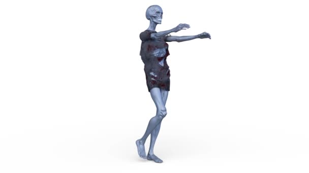 歩く骨格の女性の3Dレンダリング — ストック動画