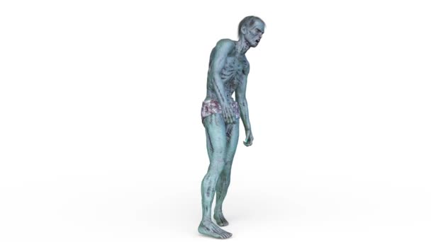 Rendering Walking Male Zombie — Stock Video