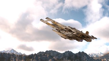 Bir uzay gemisinin 3d görüntülemesi