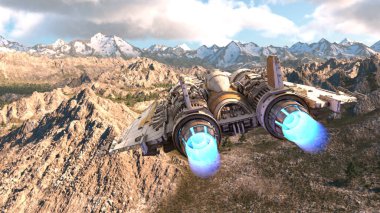 Bir uzay gemisinin 3d görüntülemesi