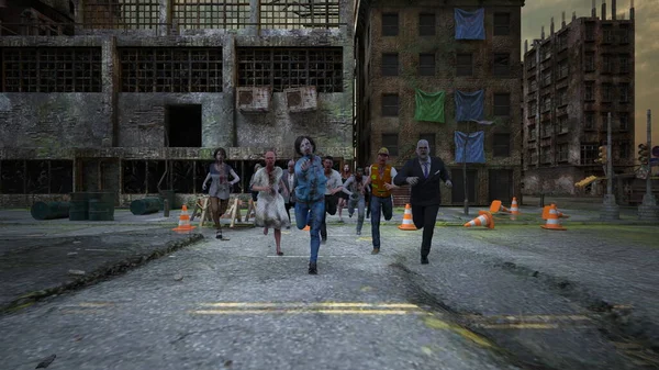 Rendering Zombies Town — Foto de Stock