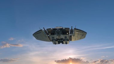 Bir uzay gemisinin 3d görüntülemesi