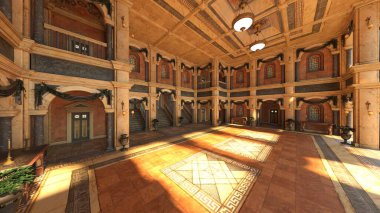 Sarayın 3 boyutlu büyük salonu.