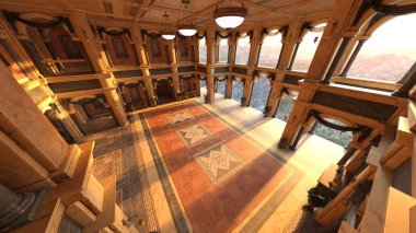 Sarayın 3 boyutlu büyük salonu.