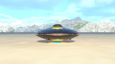 UFO 'nun 3B canlandırması.