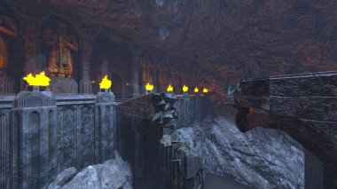 Yeraltı tapınağının 3 boyutlu canlandırması