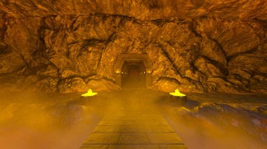 Yeraltı tapınağının 3 boyutlu canlandırması