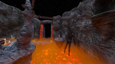 Kale avlusunun 3 boyutlu canlandırması