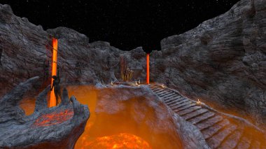 Kale avlusunun 3 boyutlu canlandırması